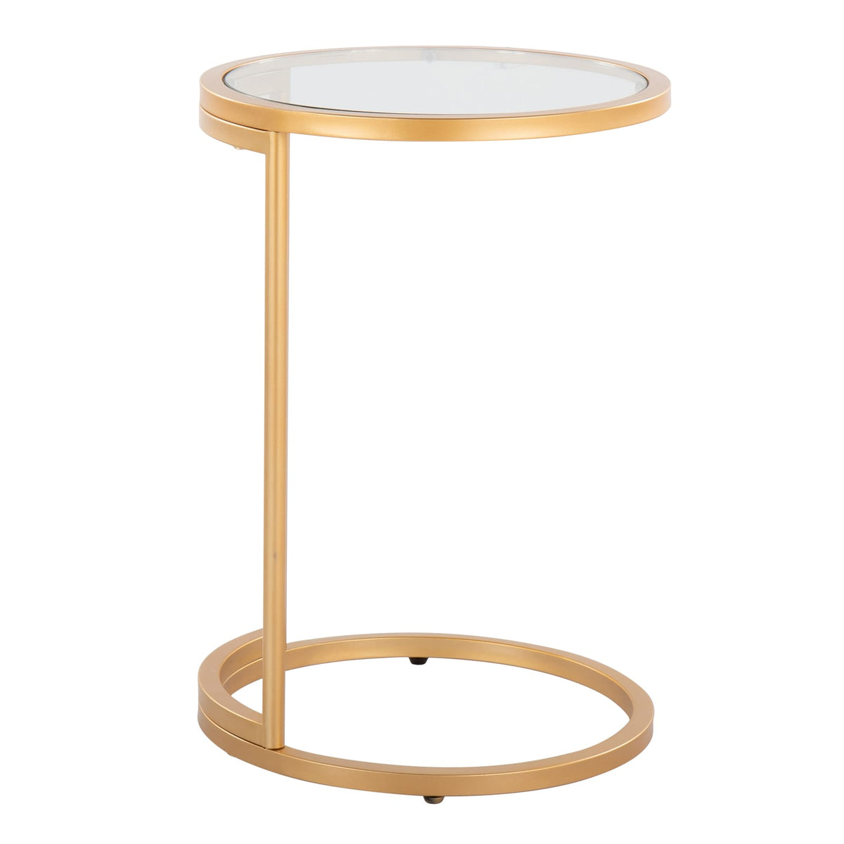 Round Zenn End Table - Clear Glass Top