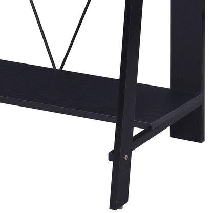 Nypho Black Finish Writing Desk - Home Office Storage