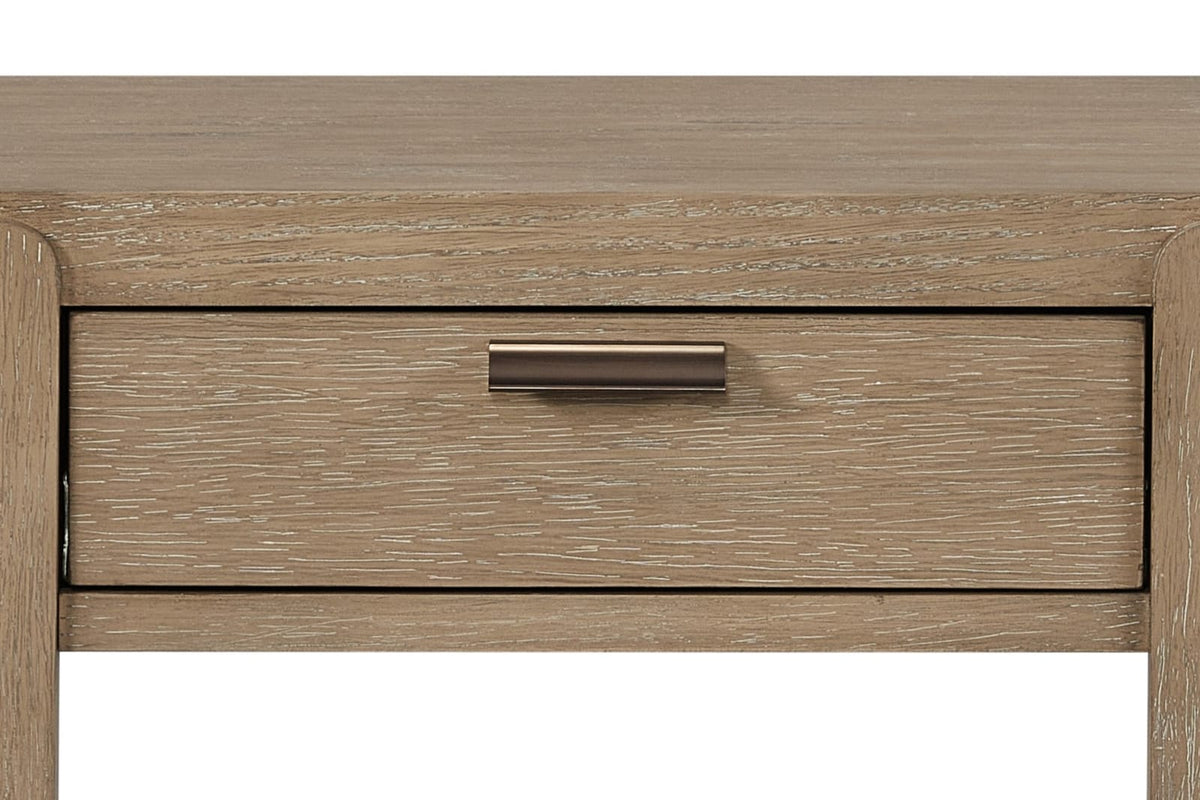 Taupe Natural Wood Console Table - 1 Drawer for Living Room