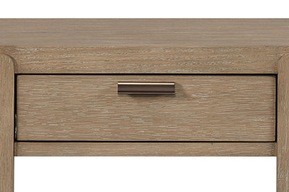 Taupe Natural Wood Console Table - 1 Drawer for Living Room