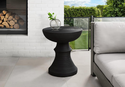 Black Magnesium Oxide Accent Table - 25"H Outdoor Side Table