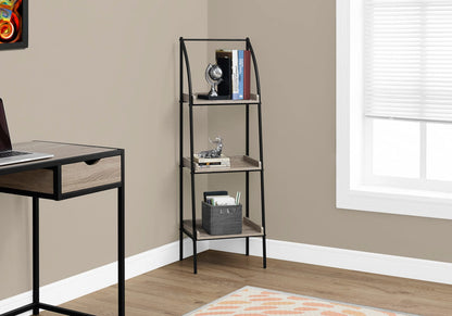 3-Shelf Taupe MDF Bookshelf - Corner Etagere, 48"H