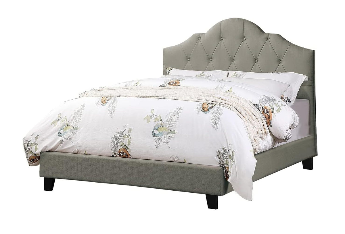 Queen Size Gray Upholstered Arch Bed Frame for Bedroom