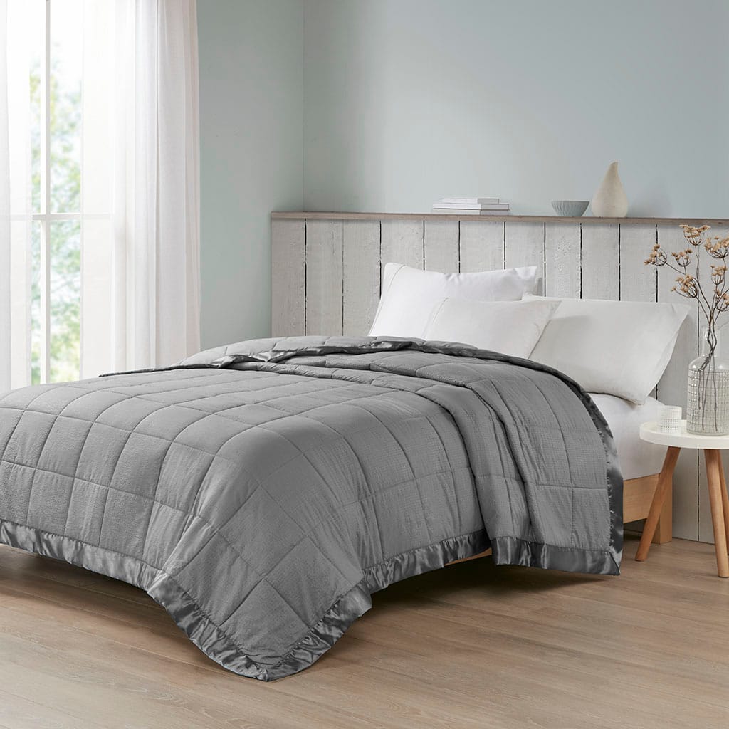 Charcoal Polyester Oversized Blanket Full Queen