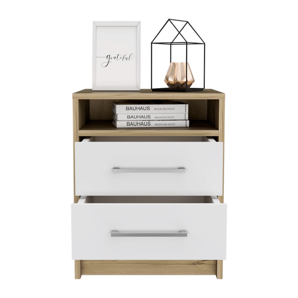 Multicolor Nightstand 20"H - Two Drawers Storage