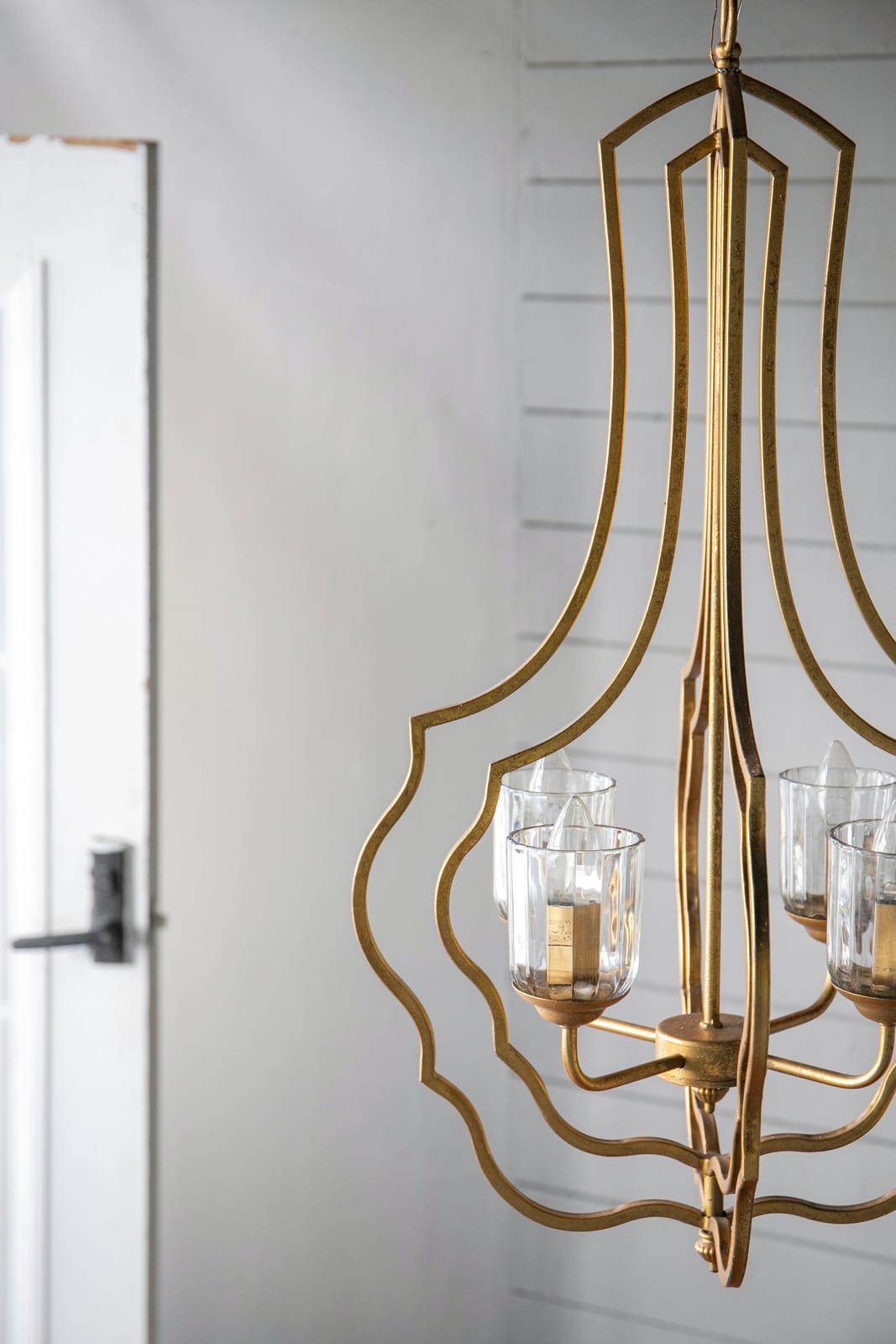 Gold Iron Chandelier - 4 Light Hanging Fixture