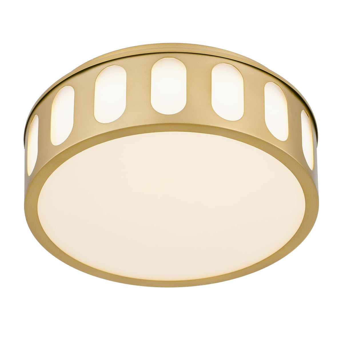 Antique Brass LED Flush Mount - Bedroom Lighting