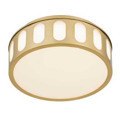 Antique Brass LED Flush Mount - Bedroom Lighting