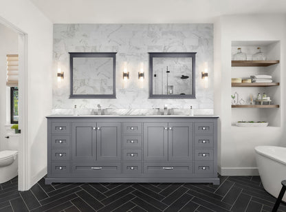 Dark Grey Double Bath Vanity - 84" Wide Storage Cabinet
