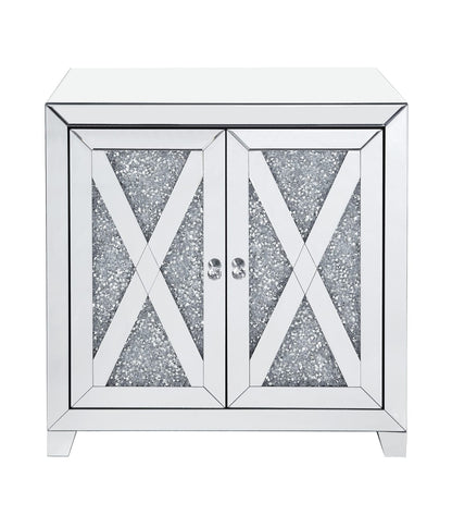 Noralie Mirrored Console Cabinet - Silver Glam Storage for Living Room