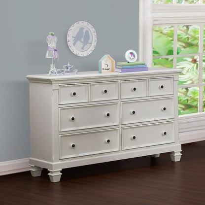White Solid Wood 6 Drawer Dresser for Kids