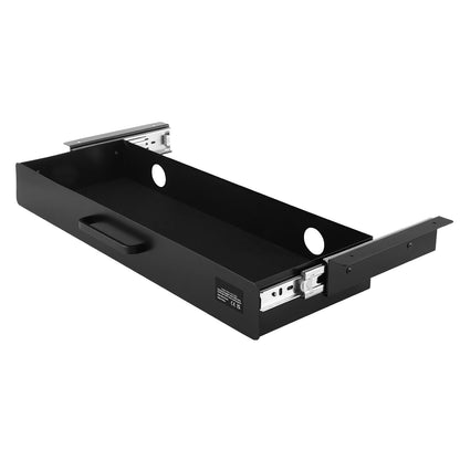 22 Inch Under Desk Drawer - Black Steel Storage