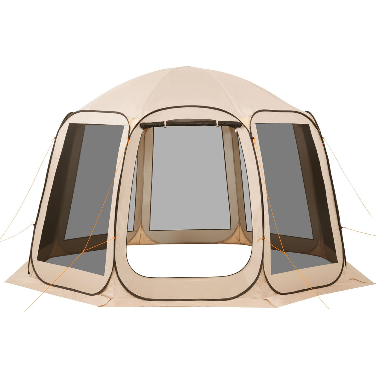 12 Person Beige Steel Pop Up Tent - Outdoor Screen House