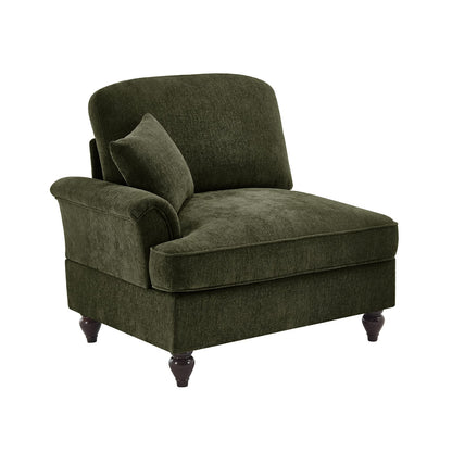 Chenille Sofa - 1 Seat - Green for Living Room Apartments