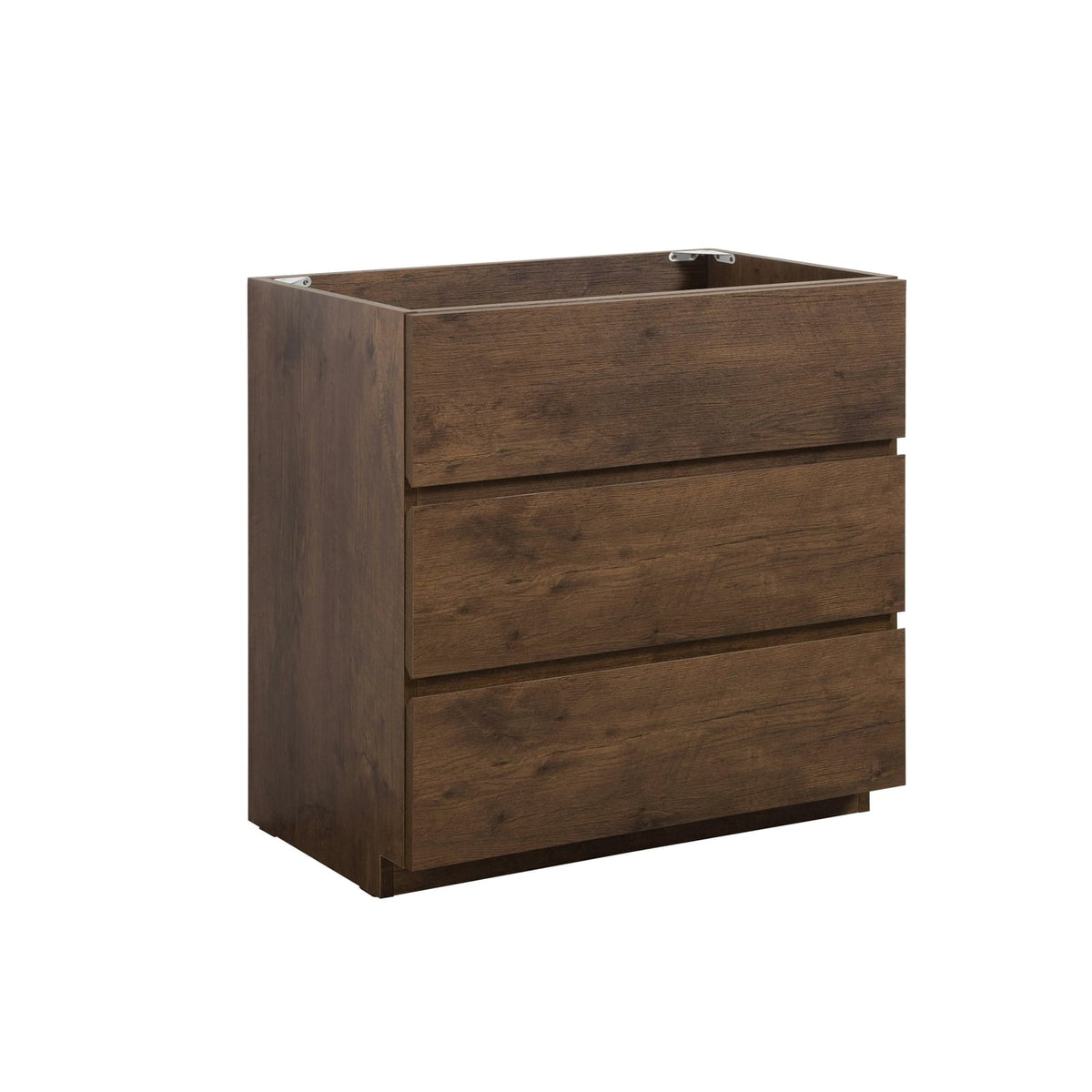 Walnut Bathroom Vanity - Max Storage, Handle-Free