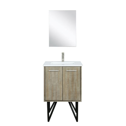 Rustic Acacia Bath Vanity - Storage & Mirror Included