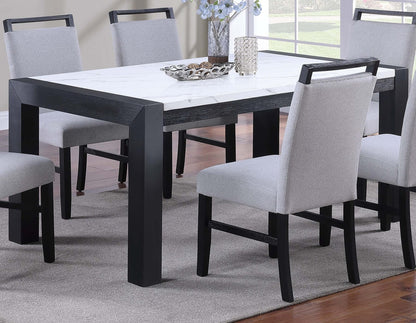 6-Piece Dining Table Set - Charcoal & White