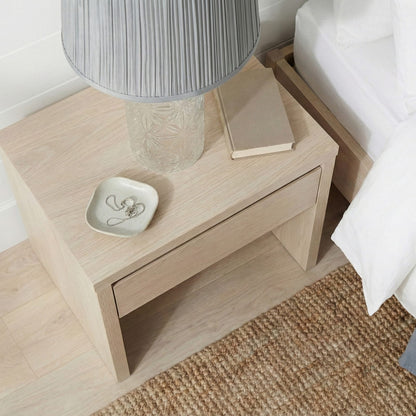 Clear Glass Table Lamp with Grey Shade - Modern Bedside Lighting