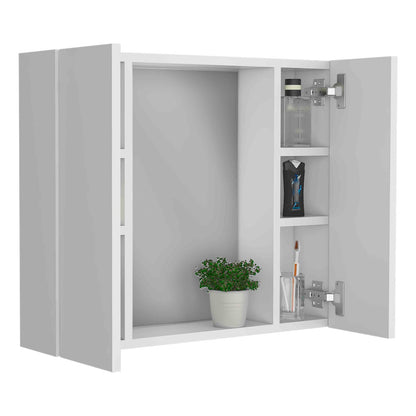 Wall Mounted Bathroom Cabinet with Mirror - White