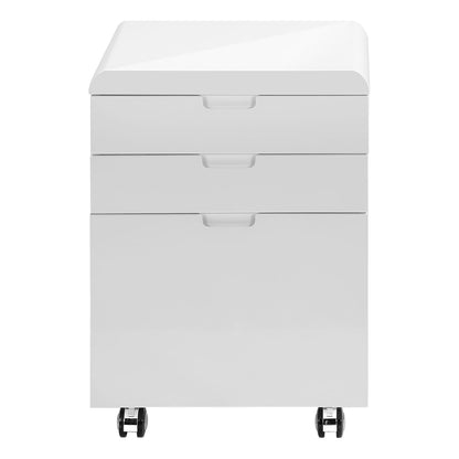 White Rolling File Cabinet - Mobile Storage Drawers, Printer Stand