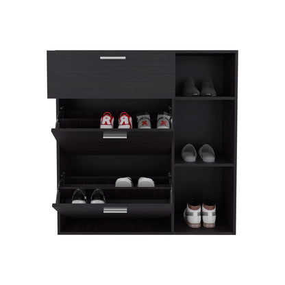 Black Shoe Cabinet with 2 Doors - Storage for Bedroom for Living Room