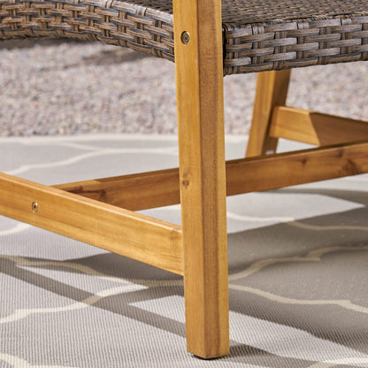 Natural Grey Acacia Wood 3-Person Patio Sofa