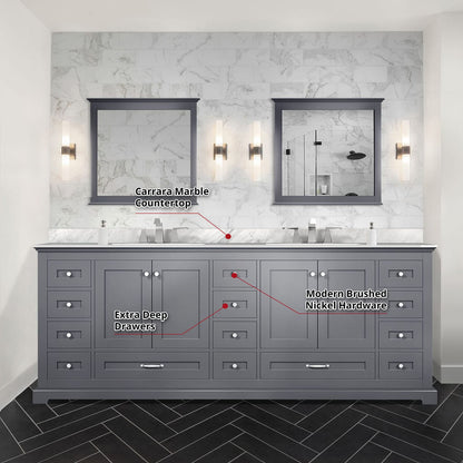 Dark Grey Double Bath Vanity - 84" Wide Storage Cabinet