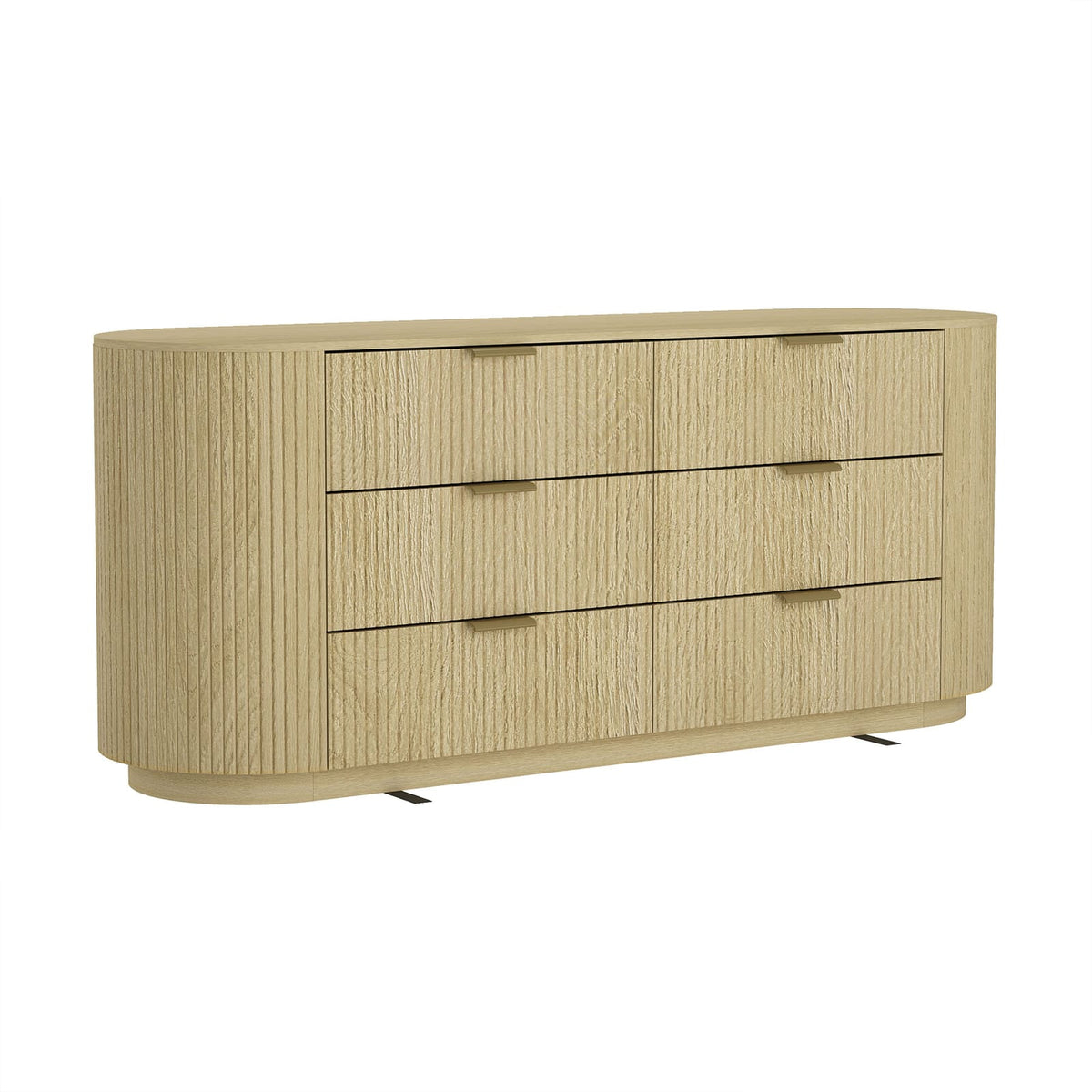 71" Oak Double Dresser - Modern Bedroom Storage