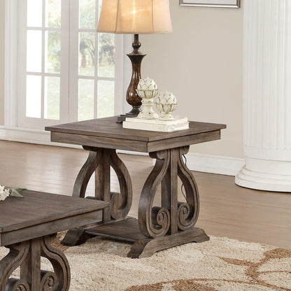 Classic Dark Oak End Table - Storage & Coffee Station