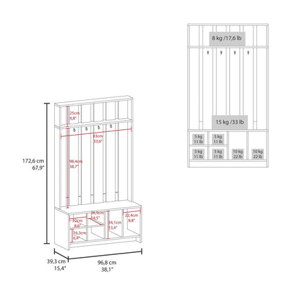 Smoke Engineered Wood Hall Tree with Hooks