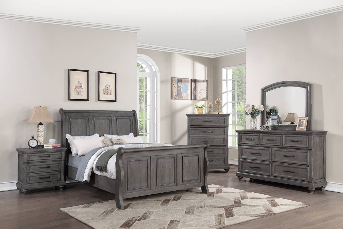 Antique Gray Bedroom Chest - 40" Wide Dresser