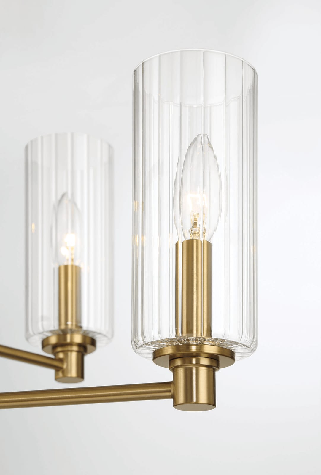 Timeless Six Lights Chandelier - Antique Brass & Clear Glass