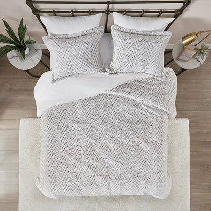 King Size Ultra Plush Faux Fur Comforter Set - Ivory