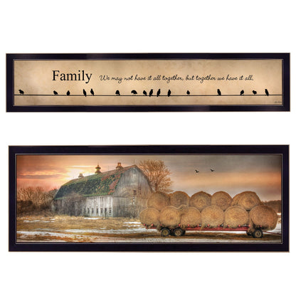 Black Frame Vignette Art - 2 Piece Wall Decor