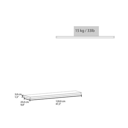 Walnut Engineered Wood Shelves - 9.8" W x 47.3" H