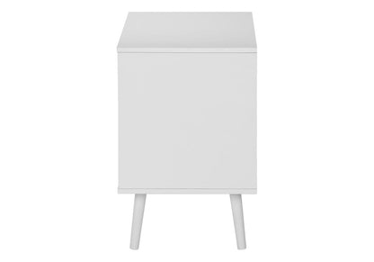 24" White Accent Table with Storage Drawers for Living Room