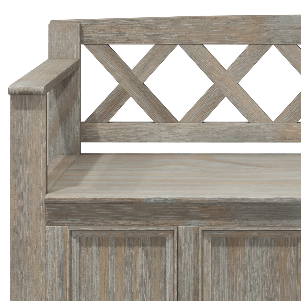 Light Brown Wood Entryway Bench with Storage