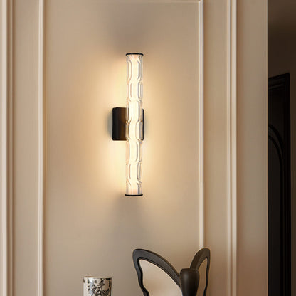 Black Iron Bathroom Wall Sconce Set - 2 Crystal Lights