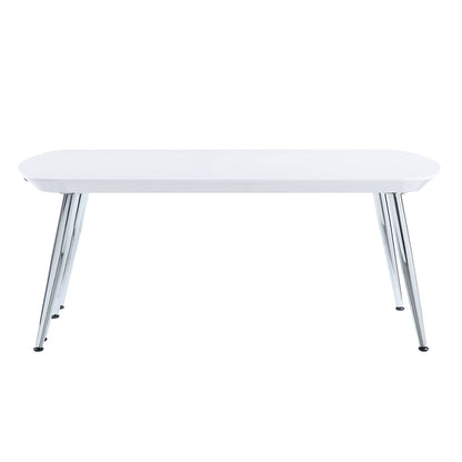 White Synthetic Wood Coffee Table with Pull-Out Top