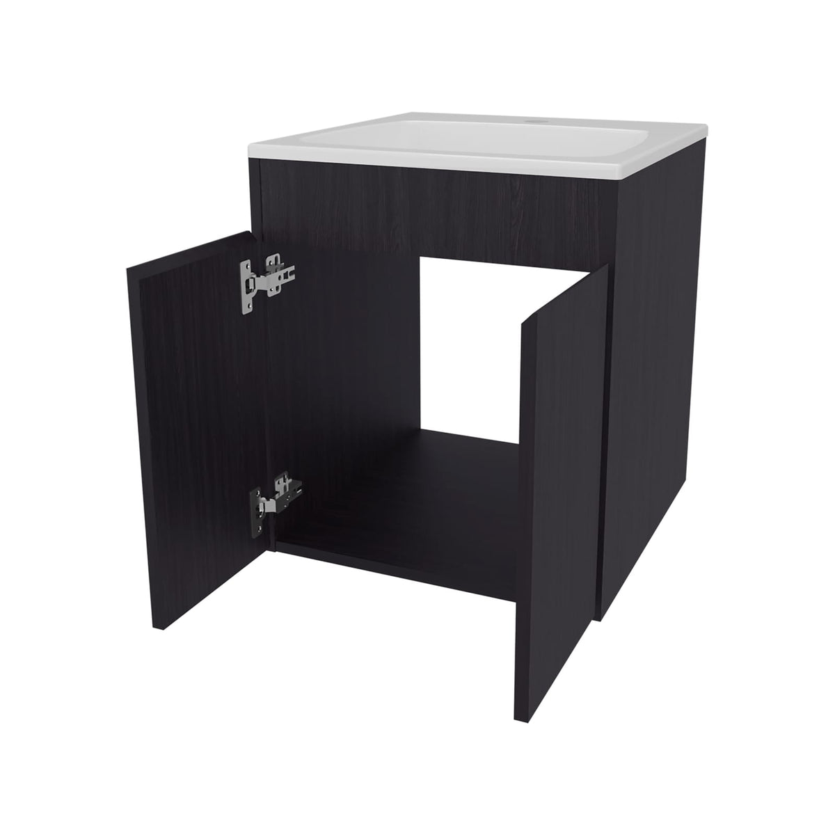 Wenge Bathroom Vanity with Two Doors - Modern Storage