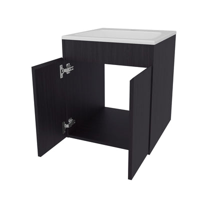 Wenge Bathroom Vanity with Two Doors - Modern Storage