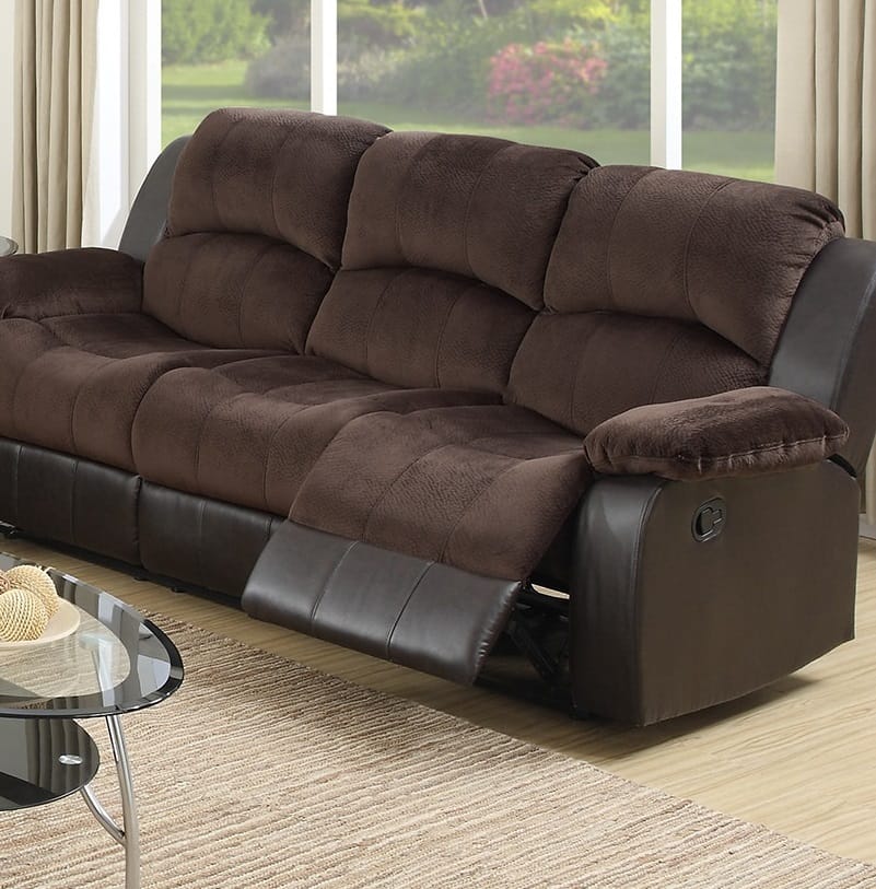 Motion Recliner Chair - Chocolate Suede, Contemporary Style