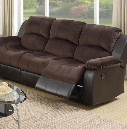 Motion Recliner Chair - Chocolate Suede, Contemporary Style