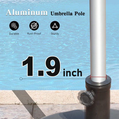 Grey Rectangular Patio Umbrella - 136" Shade