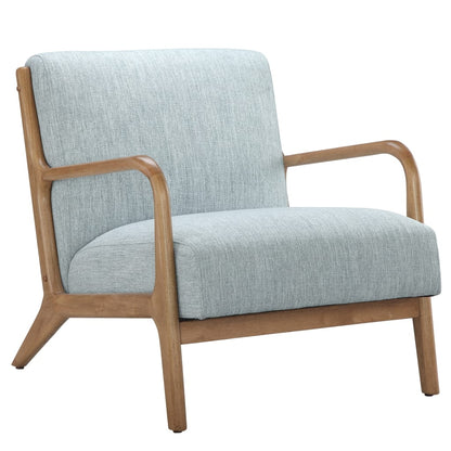 Light Blue Lounge Chair - Mid Century Modern Solid Wood Frame