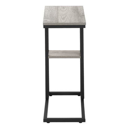 C-Shaped Accent Table - Grey & Black Metal