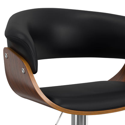 Black Metal Bar Stool - 23.7" Swivel Seat