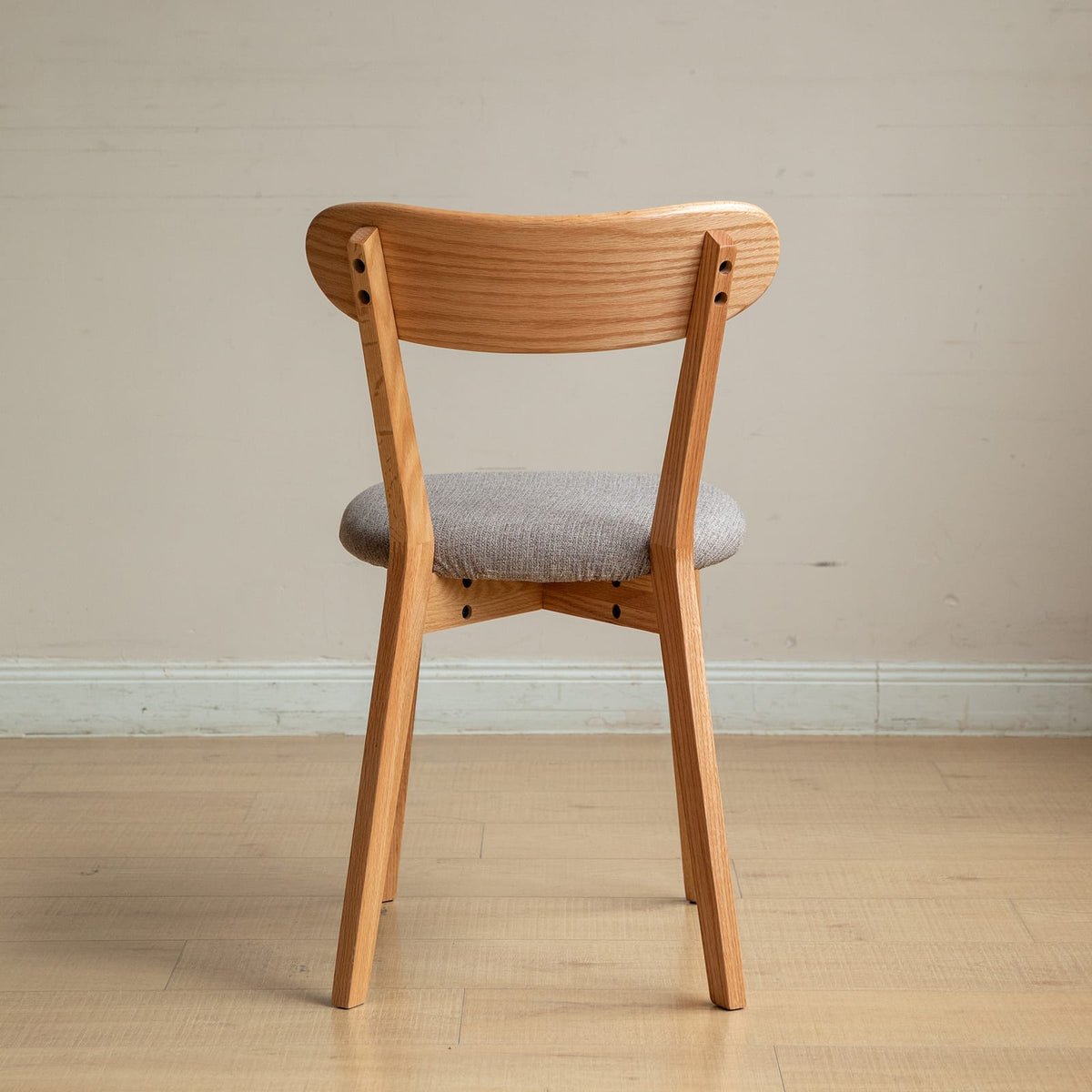 Set of 2 Solid Oak Dining Chairs - Natural Wood Finish
