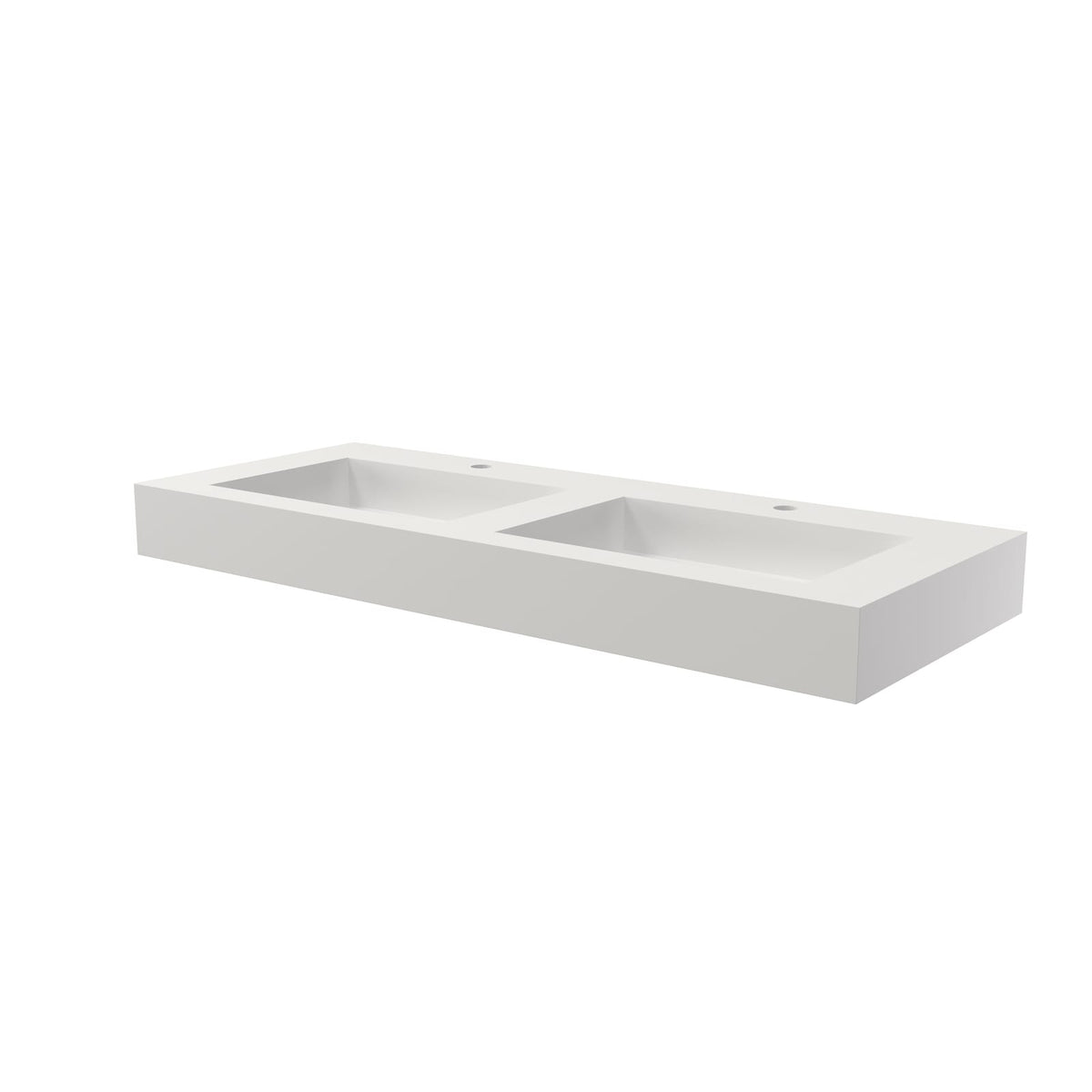 White Solid Surface Bathroom Vanity - 47.2" Basin