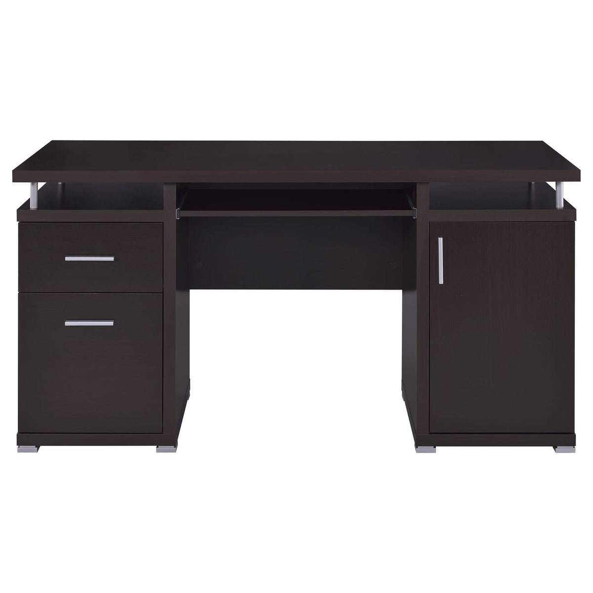 Cappuccino 2-Drawer Rectangular Office Desk for Home Office